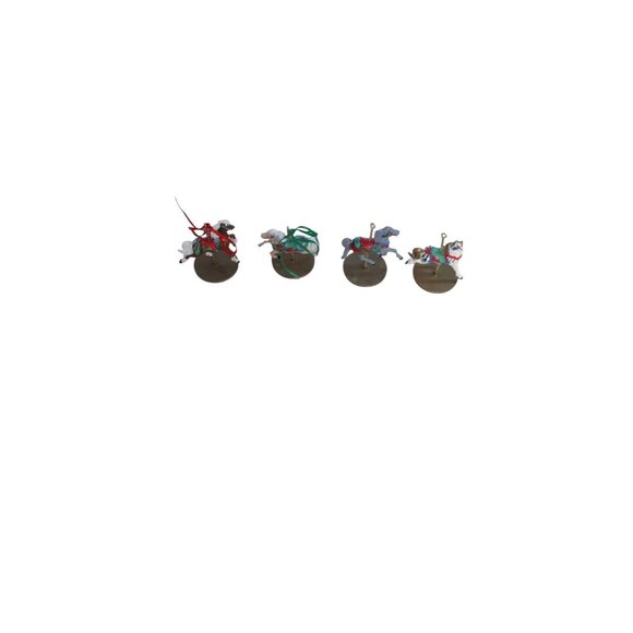 4 Hallmark Christmas Carousel Horse Lot Ornaments Snow, Holly, Star, Ginger 1989 - Picture 2 of 11